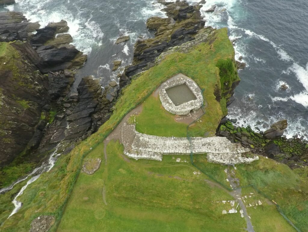 Aerial image of a costal fort